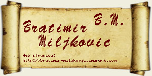 Bratimir Miljković vizit kartica
